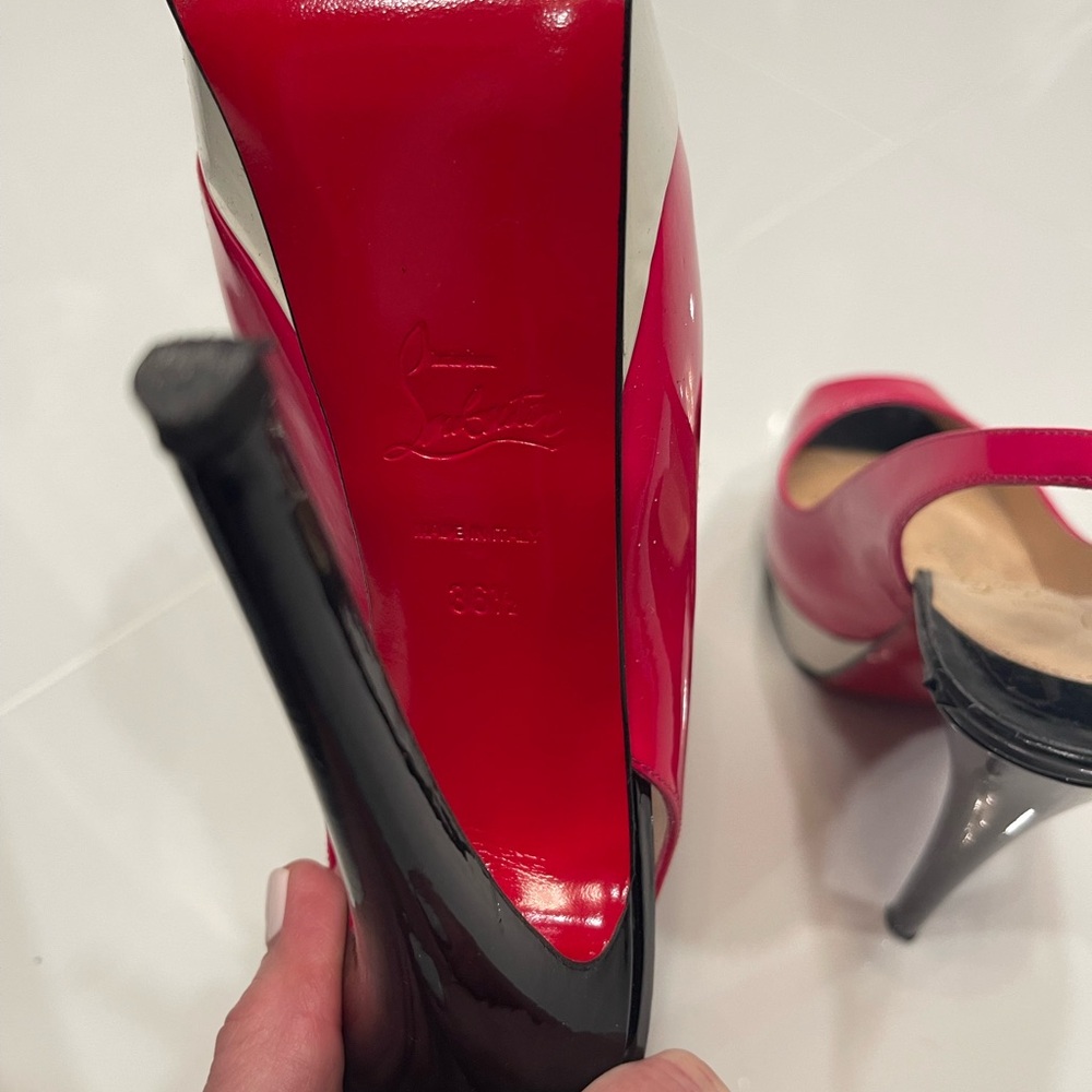 Christian Louboutin Peep Toe Slingbacks - Picture 7 of 14